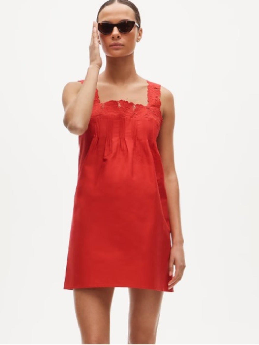J crew passion rouge Ondine mini dress in double cotton poplin